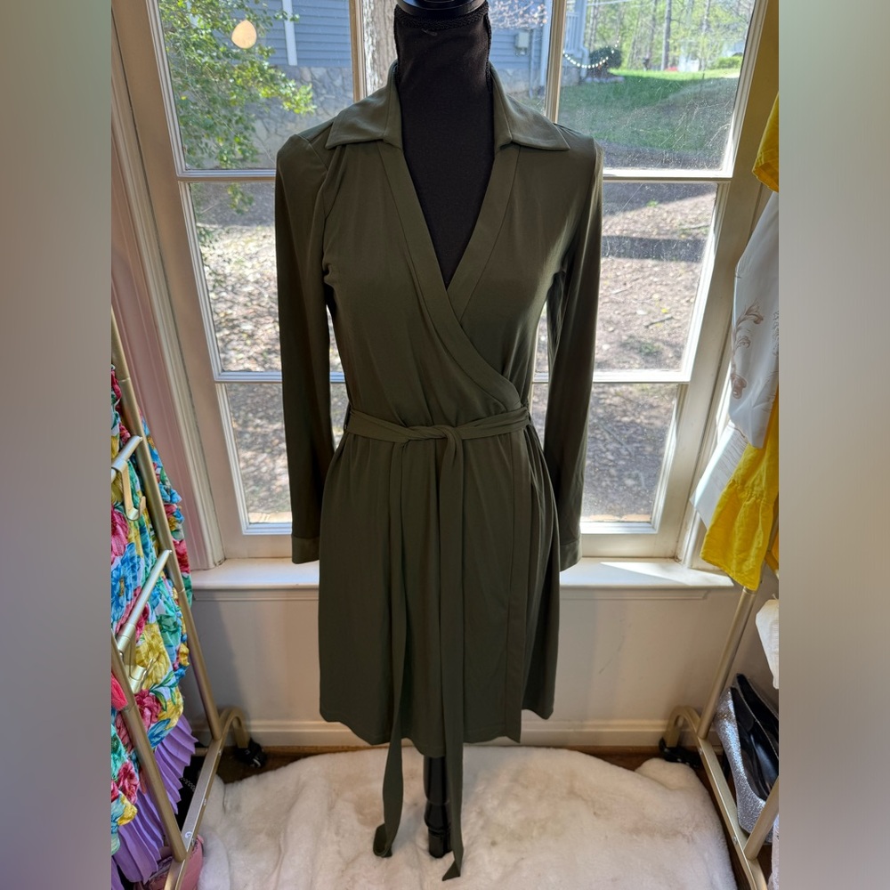 Calvin Klein Olive Green Midi Dress